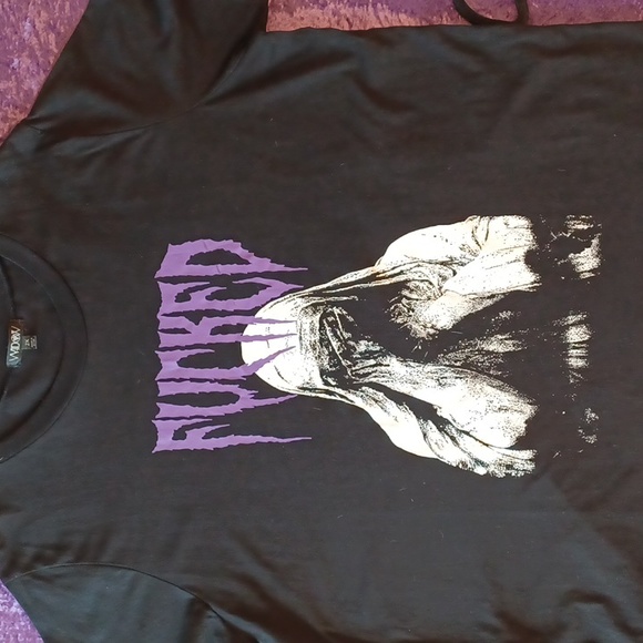 UC 2x WIDOW black short sleeve tshirt with a NUN HEAD IN HAND "FU## ED" ON CHEST - Picture 5 of 10